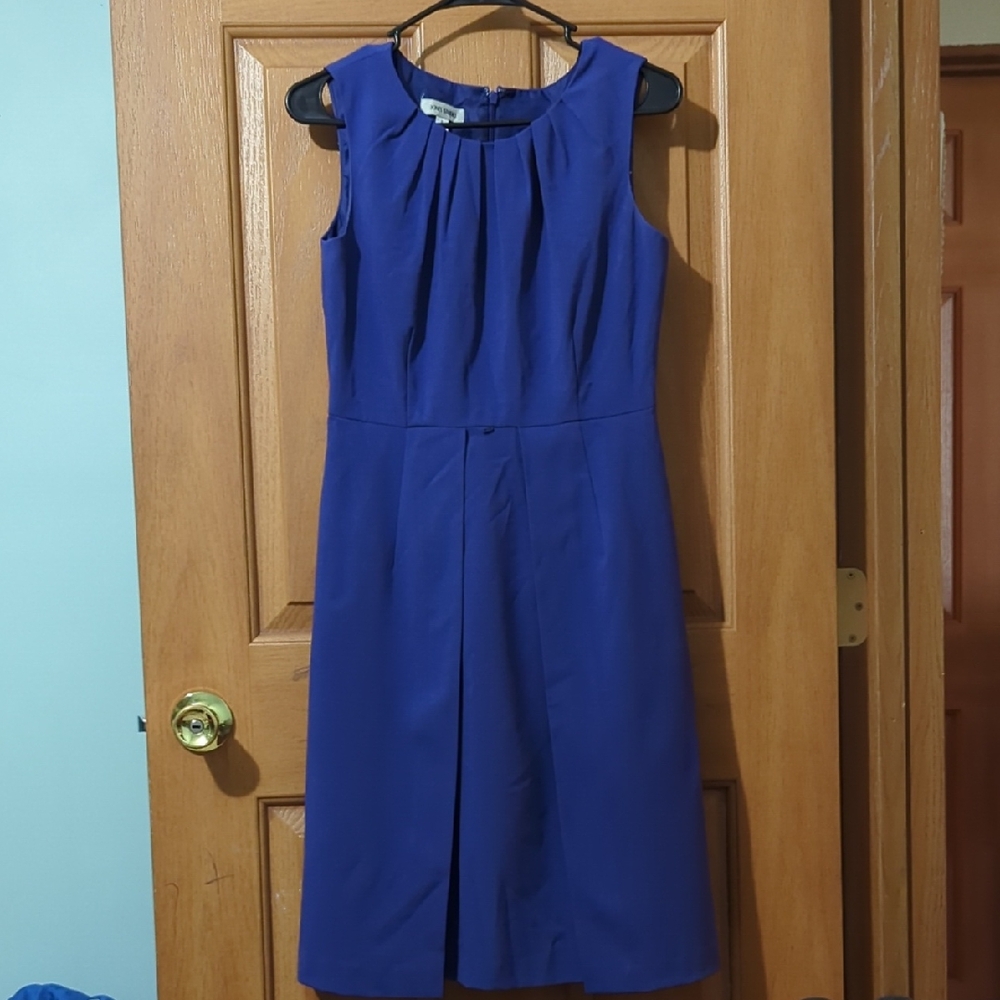 Jones Studio Blue Pleated Sheath Dress